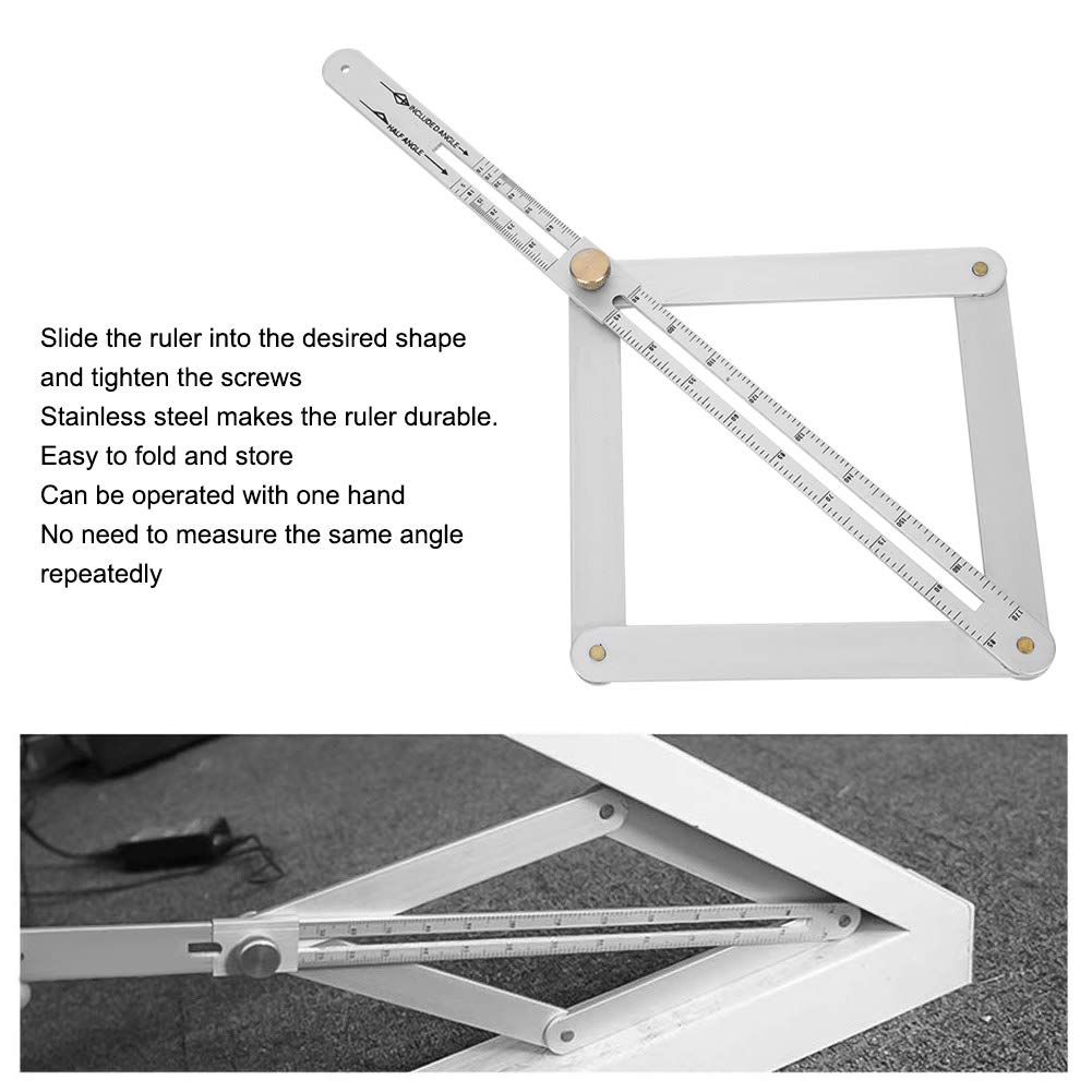 Corner Angle Finder, 4?Fold Multifunctional Angle Measuring Ruler