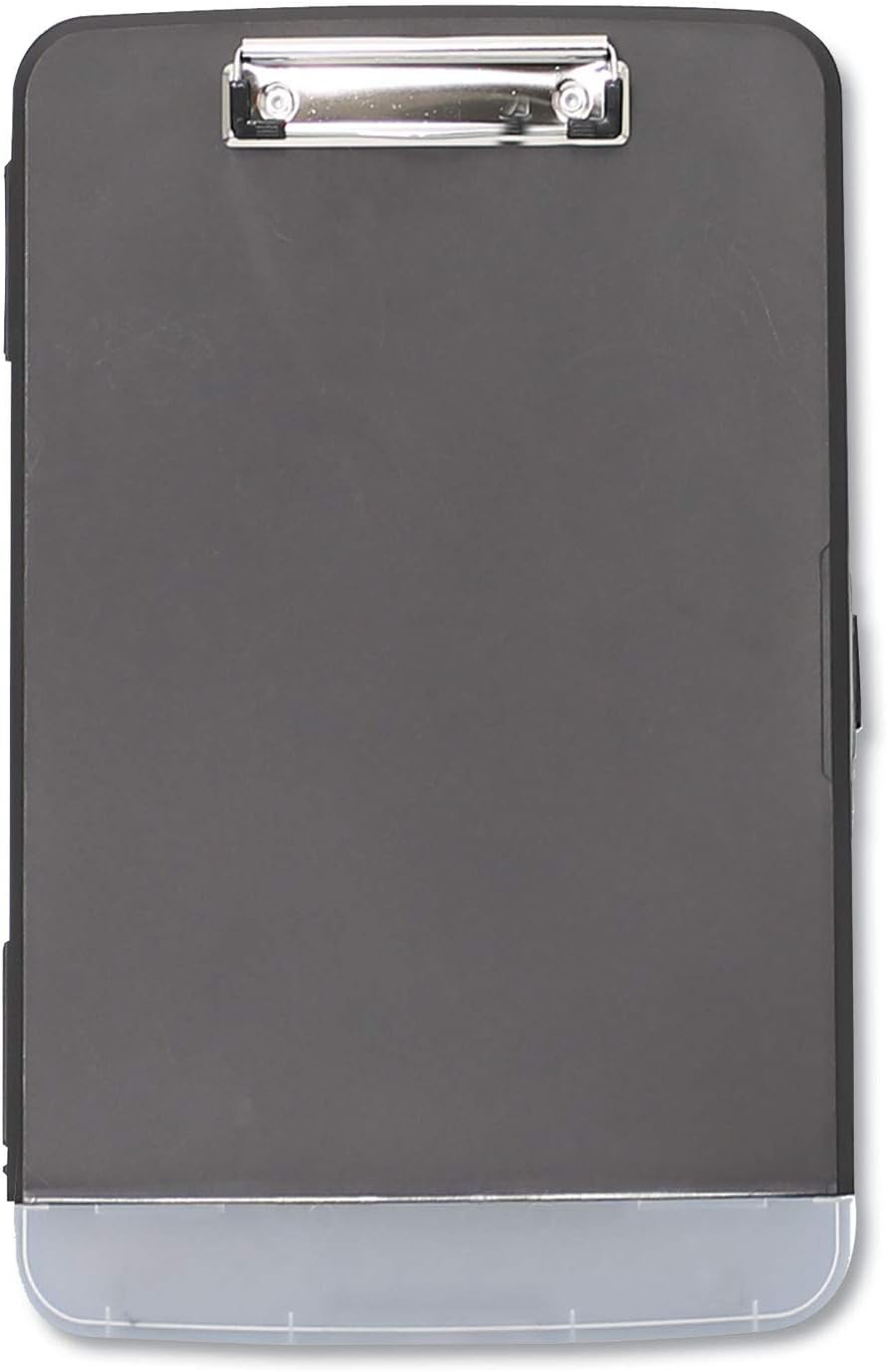 Universal Plastic Storage Clipboard with Pen Compartment, 0.5" Clip Capacity, Letter Size