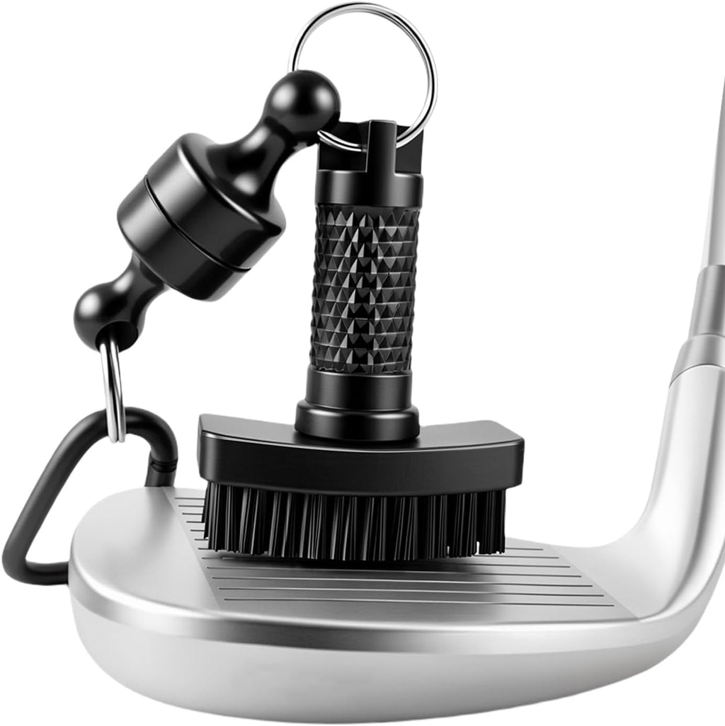 Mini Golf Club Brush, Magnetic Quick-Release Groove Cleaner, Durable Nylon Bristles
