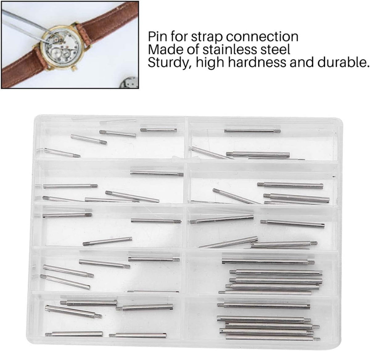 100Pcs Watch Band Screws Replacement, Stainless Steel 2 Boxes Replacement Kit