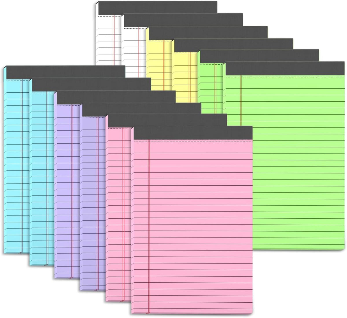 12 Pack Legal Pads 5x8 in Colorful Note Pads for Writing Small NotePads 5x8