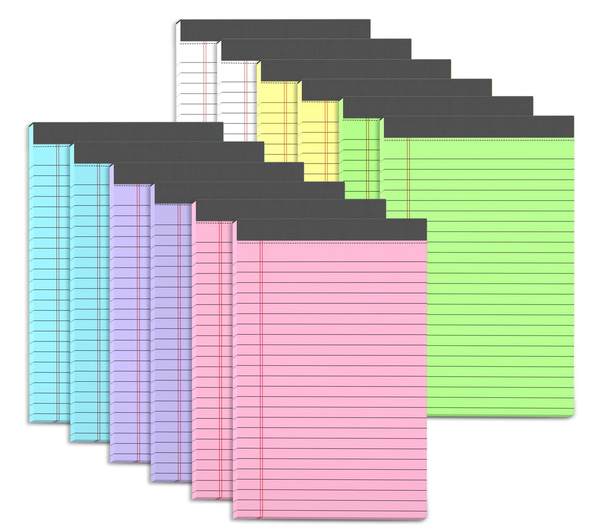 12 Pack Legal Pads 5x8 in Colorful Note Pads for Writing Small NotePads 5x8