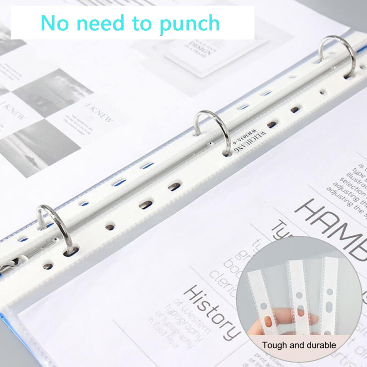 100 Pcs A4 Clear Document Folder, Clear Plastic File Folder Sleeves