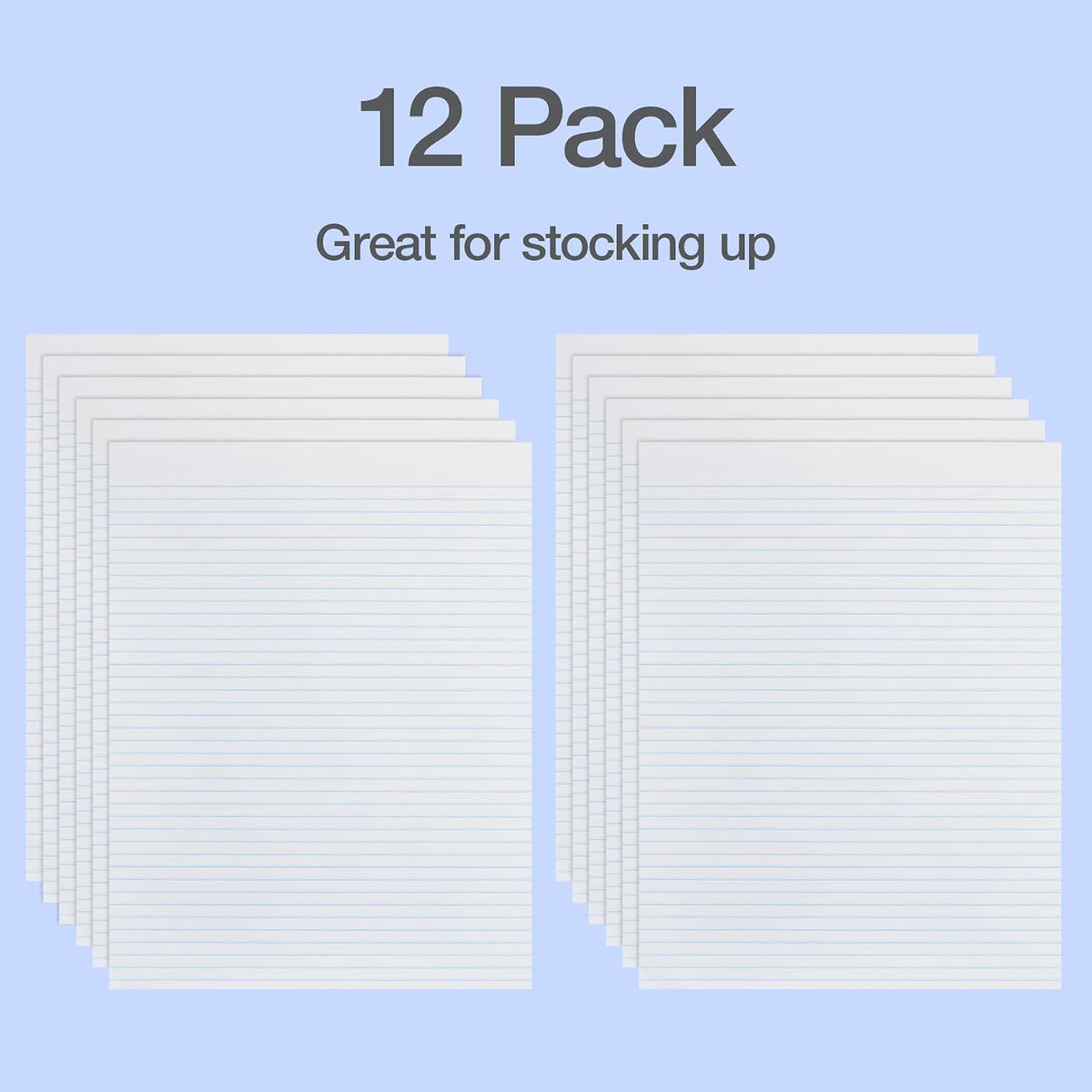 Ampad Evidence Glue Top Writing Pads, 8-1/2 x 11 Pads, Narrow Rule, White, 50 Sheets