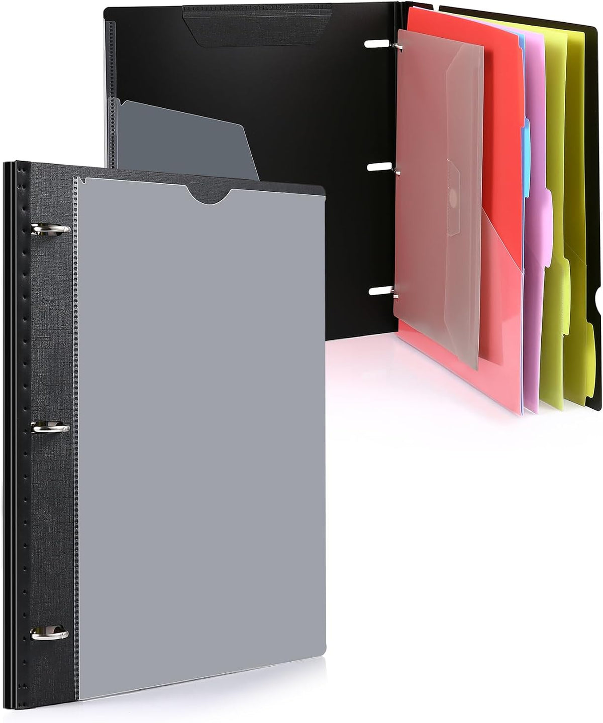 WOT I Telescoping Project Organizer, 1 Inch 3 Ring Binder, Black