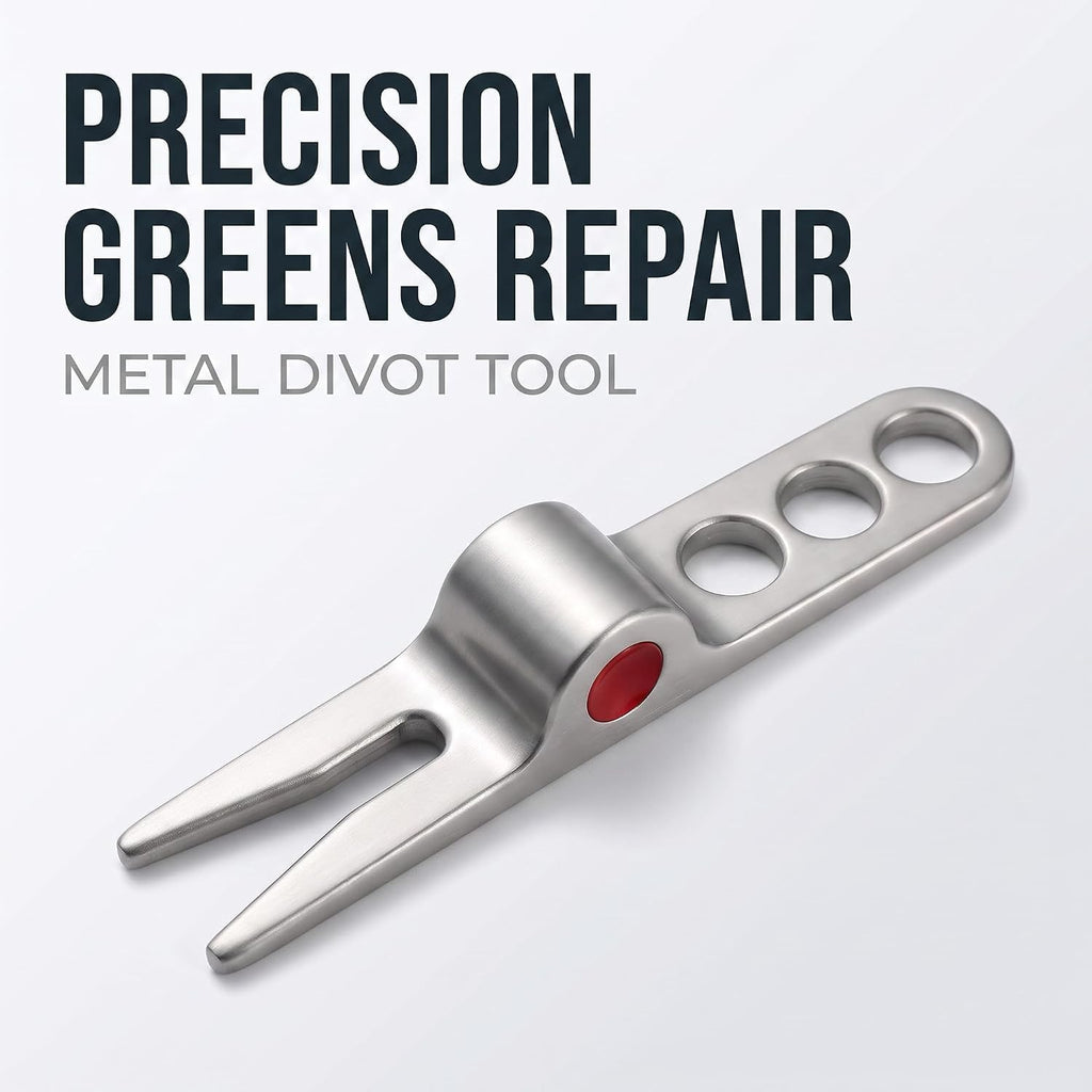 Jinshining 4 Pcs Silver Golf Ball Fork Pivot Divot Repair Tool Compatible Golf Divot