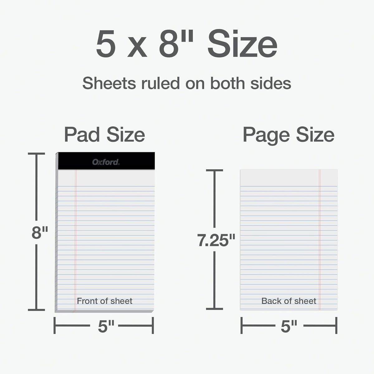 Oxford Legal Pads, 12 Pack, Premium Note Pads, 50 Legal Ruled 5" x 8" Sheets