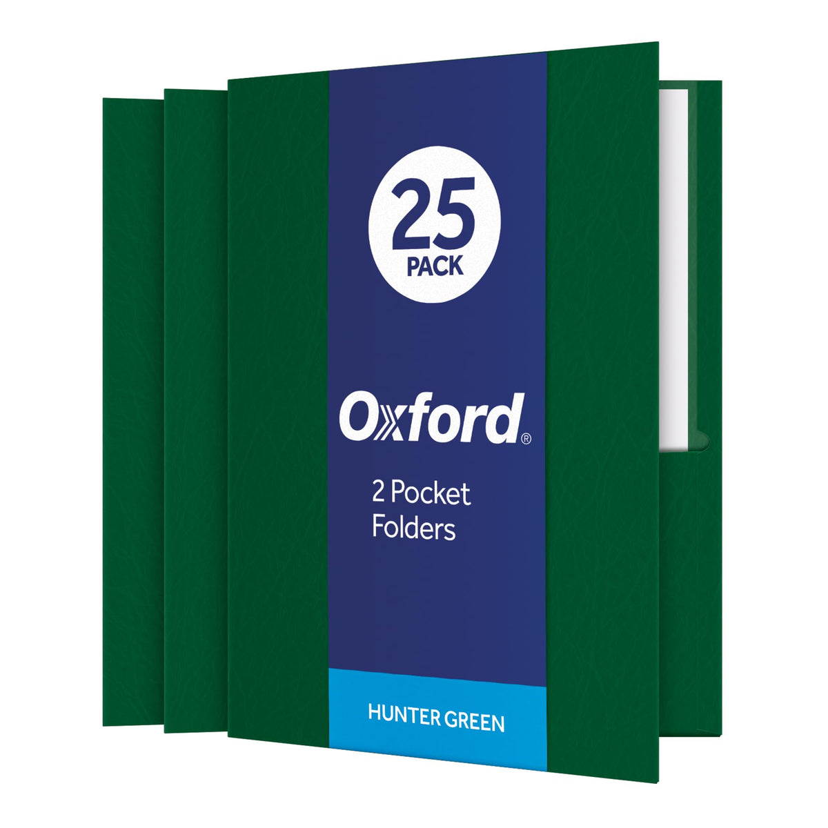 Oxford Twin-Pocket Folders, Textured Paper, Letter Size, Dark Blue, Holds 100 Sheets