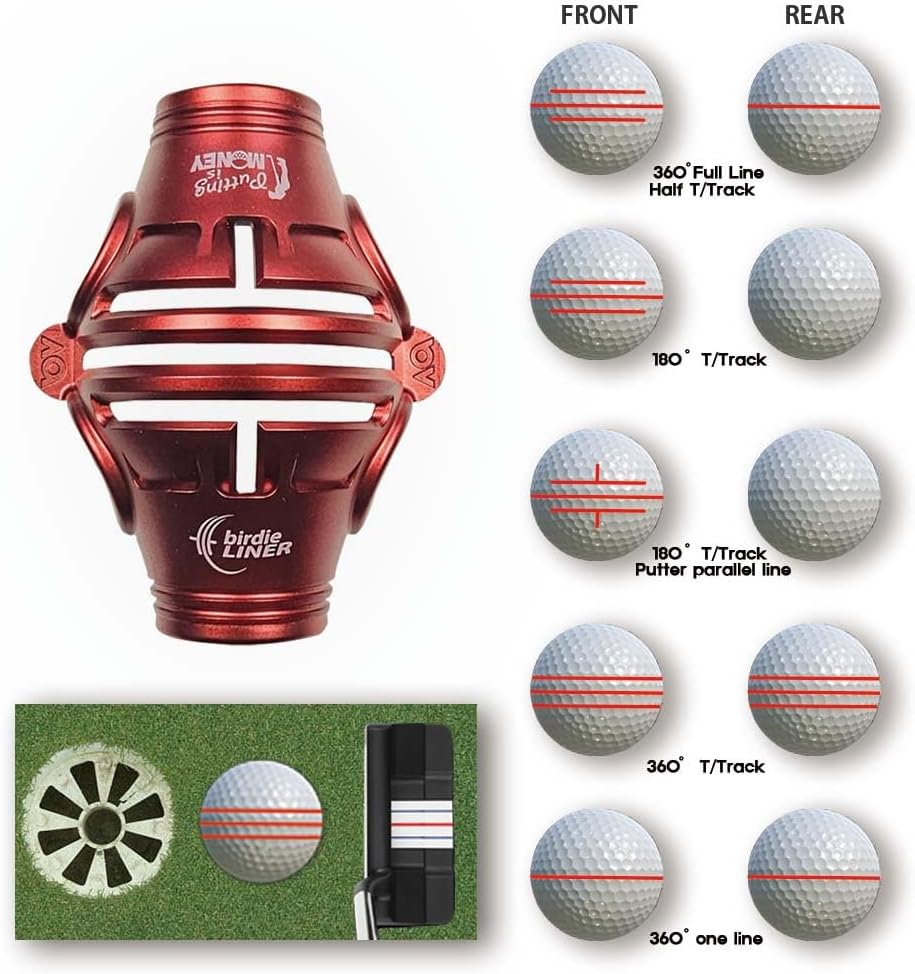 BIRDIE79 360-Degree Golf Ball Marker Alignment Tool Kit, 3 Pens, Gift Box