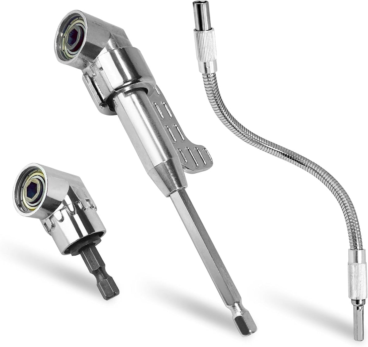 Egaageoi 3-in-1 Right Angle Drill Attachment Kit for Tight-Space Drilling