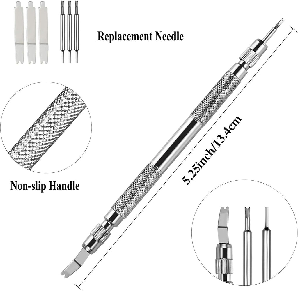 Watch Band Pins Kit -Watch Spring Bar Replacement-Bands Strap Removal Repair Tool with 6