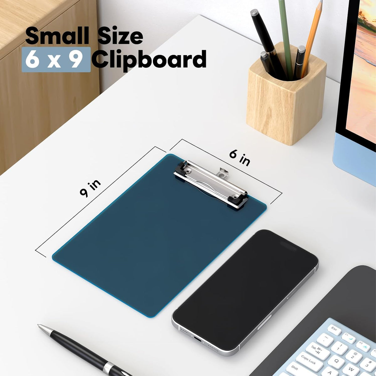 6 x 9 Small Clipboard Set of 6, A5 Colored Plastic Clip Boards