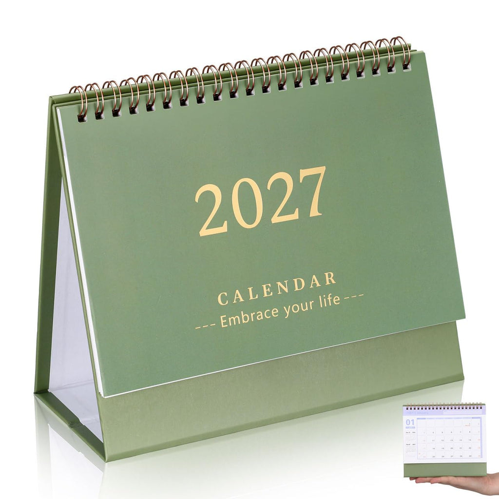 NUOBESTY Monthly Desk Calendar 2026-2027 Standing Flip Daily Calendar