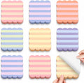 JarThenaAMCS 18 Pack Scalloped Sticky Notes, Colorful Pastel Stripe, 3 Inch