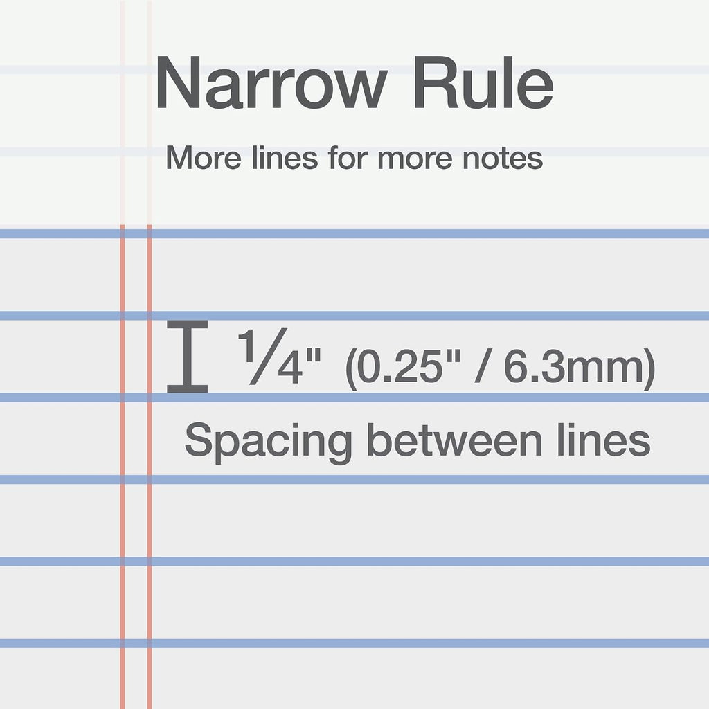 Ampad Evidence Glue Top Writing Pads, 8-1/2 x 11 Pads, Narrow Rule, White, 50 Sheets
