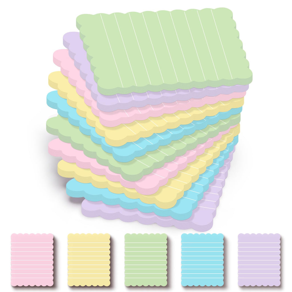 Epakh 10 Pack Scalloped Line Sticky Notes, Gradient Pink Pads, 3 x 4 Inch