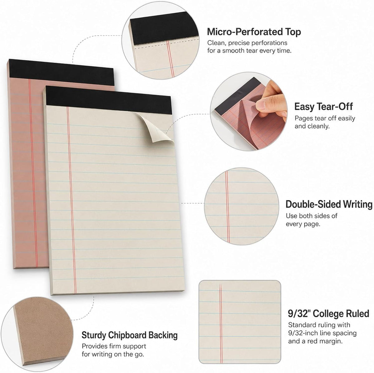 24PCS 3x5 Small Notepads Bulk, College Ruled Lined Memo Pads, Boho Colors