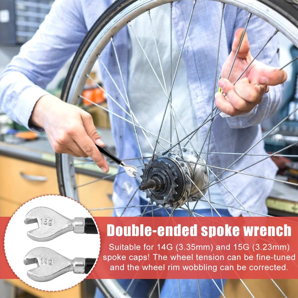 8 Pcs Bike Spoke Wrench Set, Bicycle Spoke Wrench Tools Fits Most Bikes