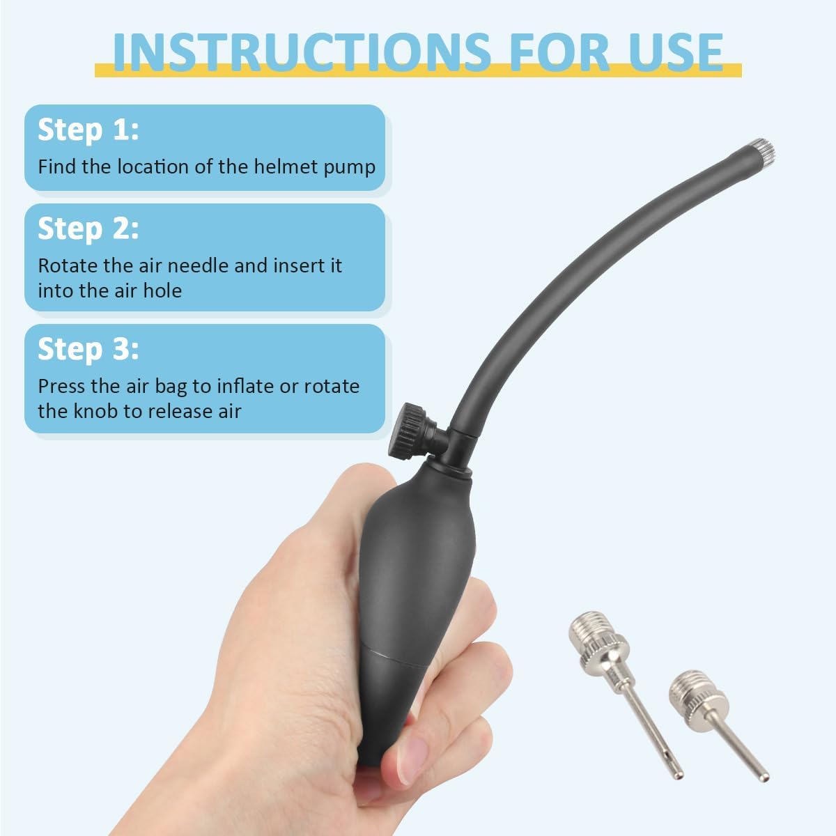 Football Helmet Inflation Pump and Inflation Needle Kit