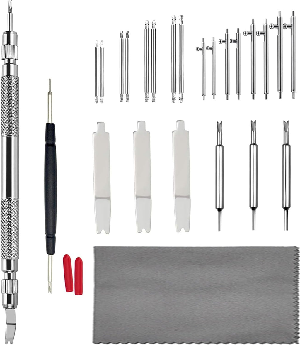 Watch Band Pins Kit -Watch Spring Bar Replacement-Bands Strap Removal Repair Tool with 6