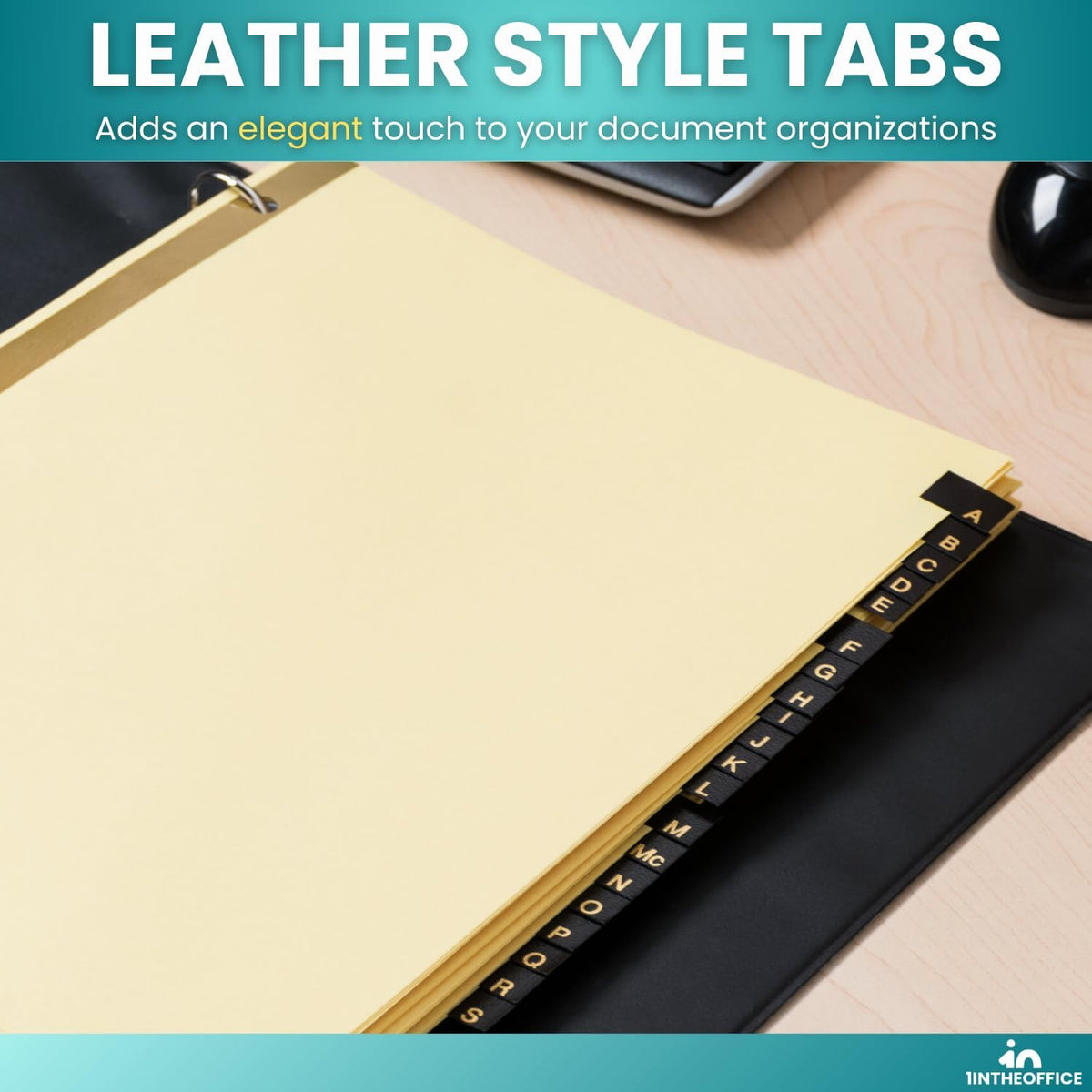 1InTheOffice A-Z Tab Dividers, Alphabet Dividers for 3 Ring Binder