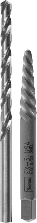 Irwin Industrial 53703 Hanson EX-3 Spiral Extractor and 5/32" Drill Bit Set