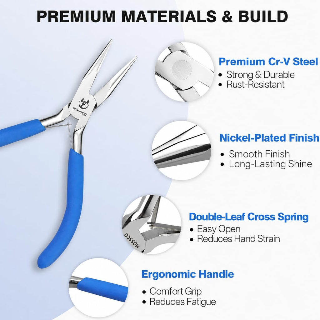 Jewelry Pliers Set, 3-Piece Mini Jewelry Making Tools with Round Nose