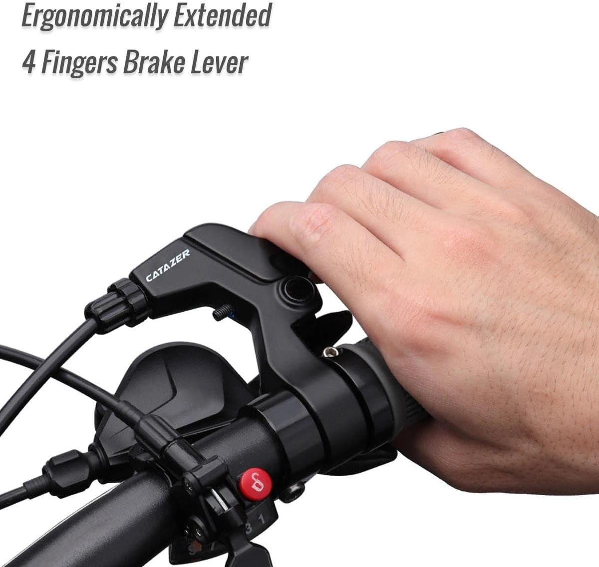 4-Fingers Bicycle Brake Levers for 22.2mm Handlebars, 1 Pair