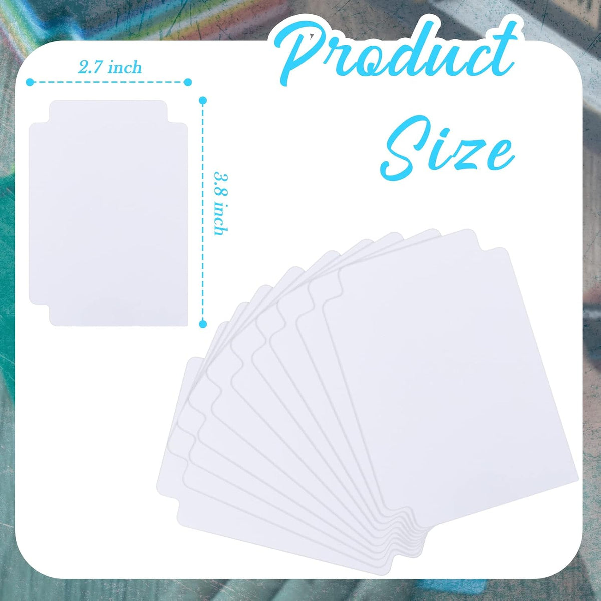 100 Pcs Card Dividers Plastic Tabs Compatible with TCG,White