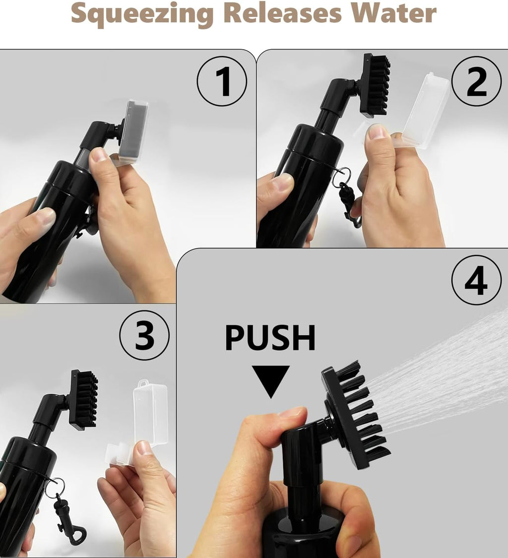 Golf Club Cleaner Brush 2 Pack - 7 Inch Golf Water Brush with 5 Oz Leakproof Bottle