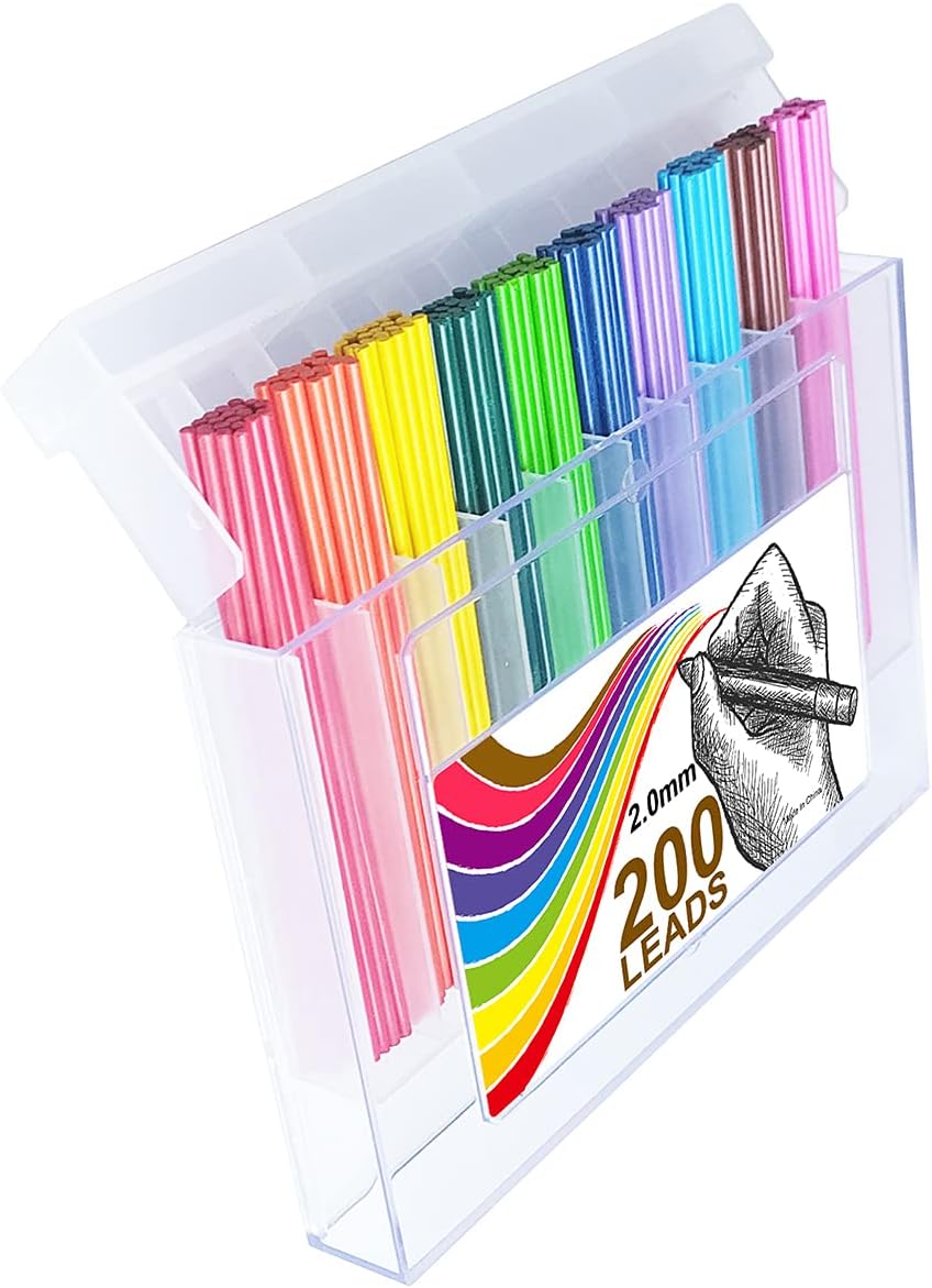 200pcs/box 2.0 mm Mechanical Pencil Lead 10 Unique colored pencils lead Art Supplies for