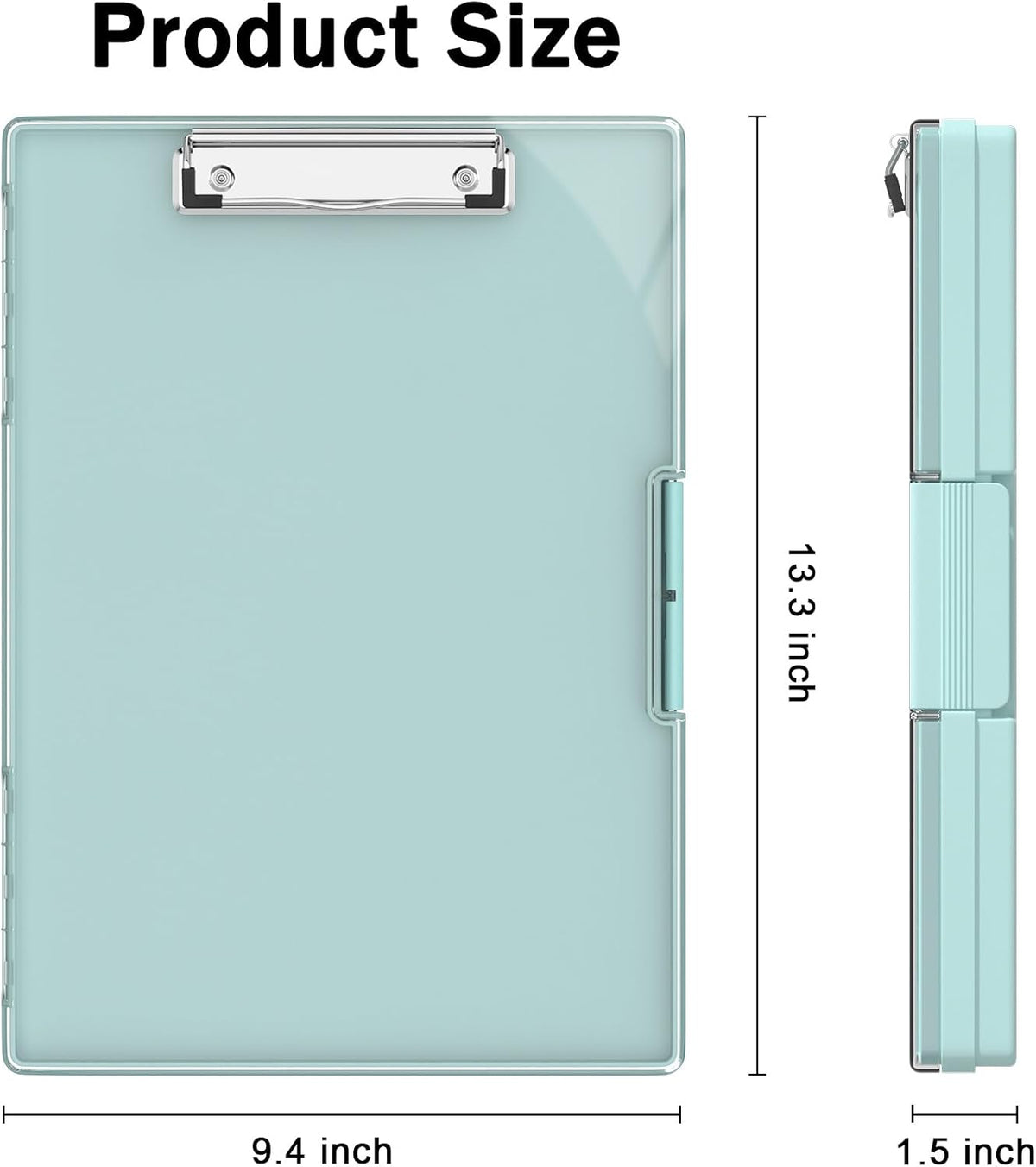 Rimilak Clipboard with Storage,8.5x11 2 Compartment Clip Board, Dark Green
