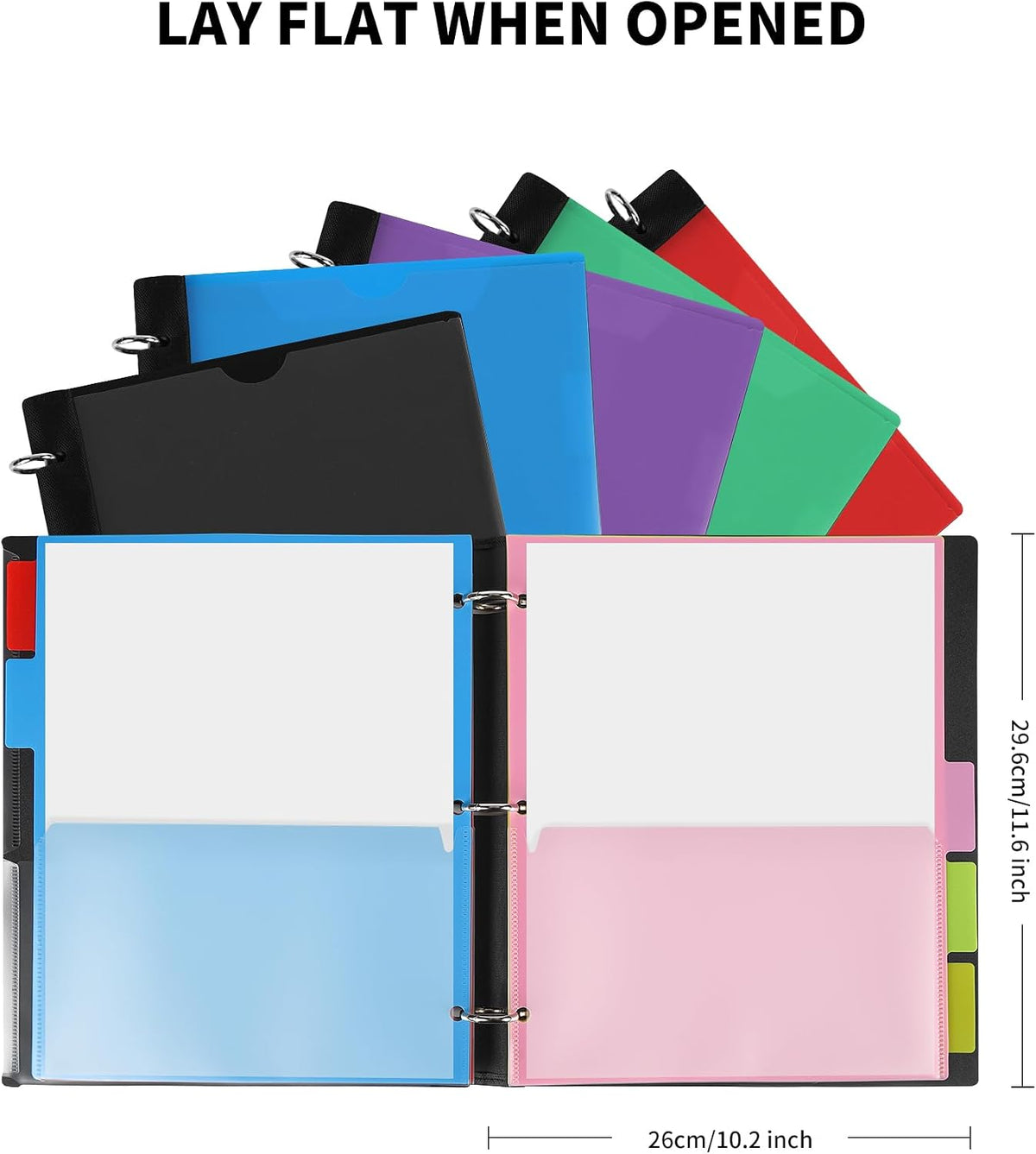 2 Pcs 360° Pivotable Project Organizer Folder, 3 Ring Binder