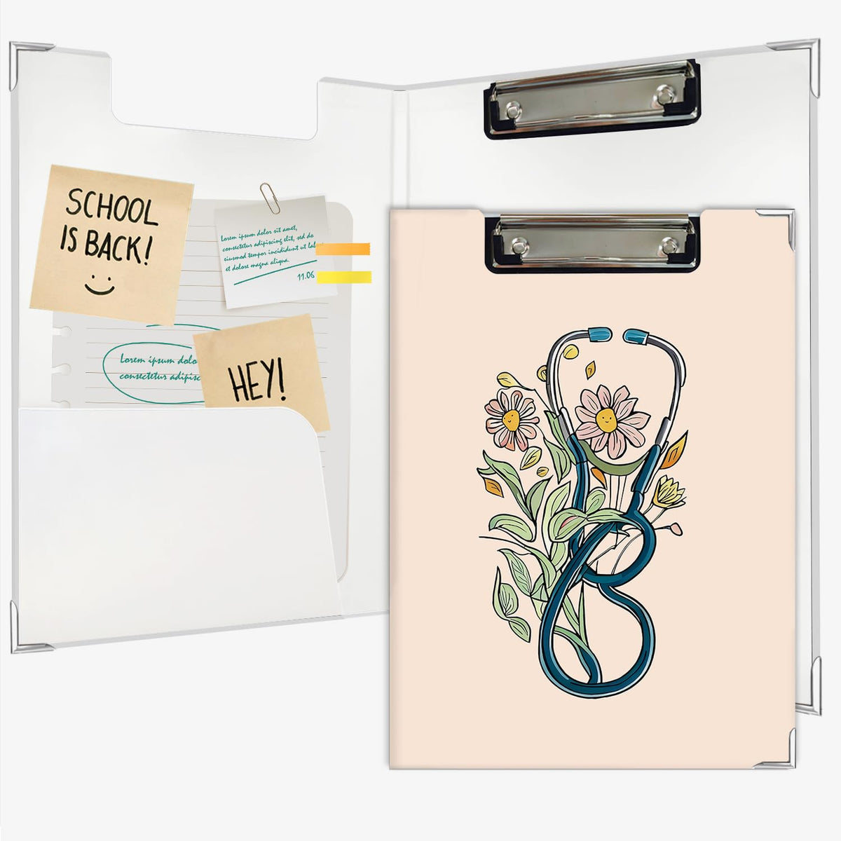 Lacama Nurse Clipboard with Storage for Office Classroom Desk, Blue Nurse Gift