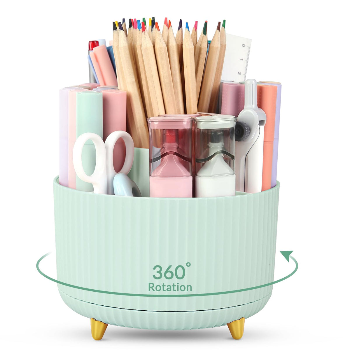 SKYDUE 360 Degree Rotating Desk Organizer, Pencil Pen Holder for Desk