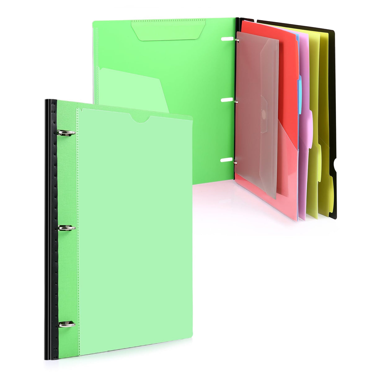 WOT I Telescoping Project Organizer, 1 Inch 3 Ring Binder, Black