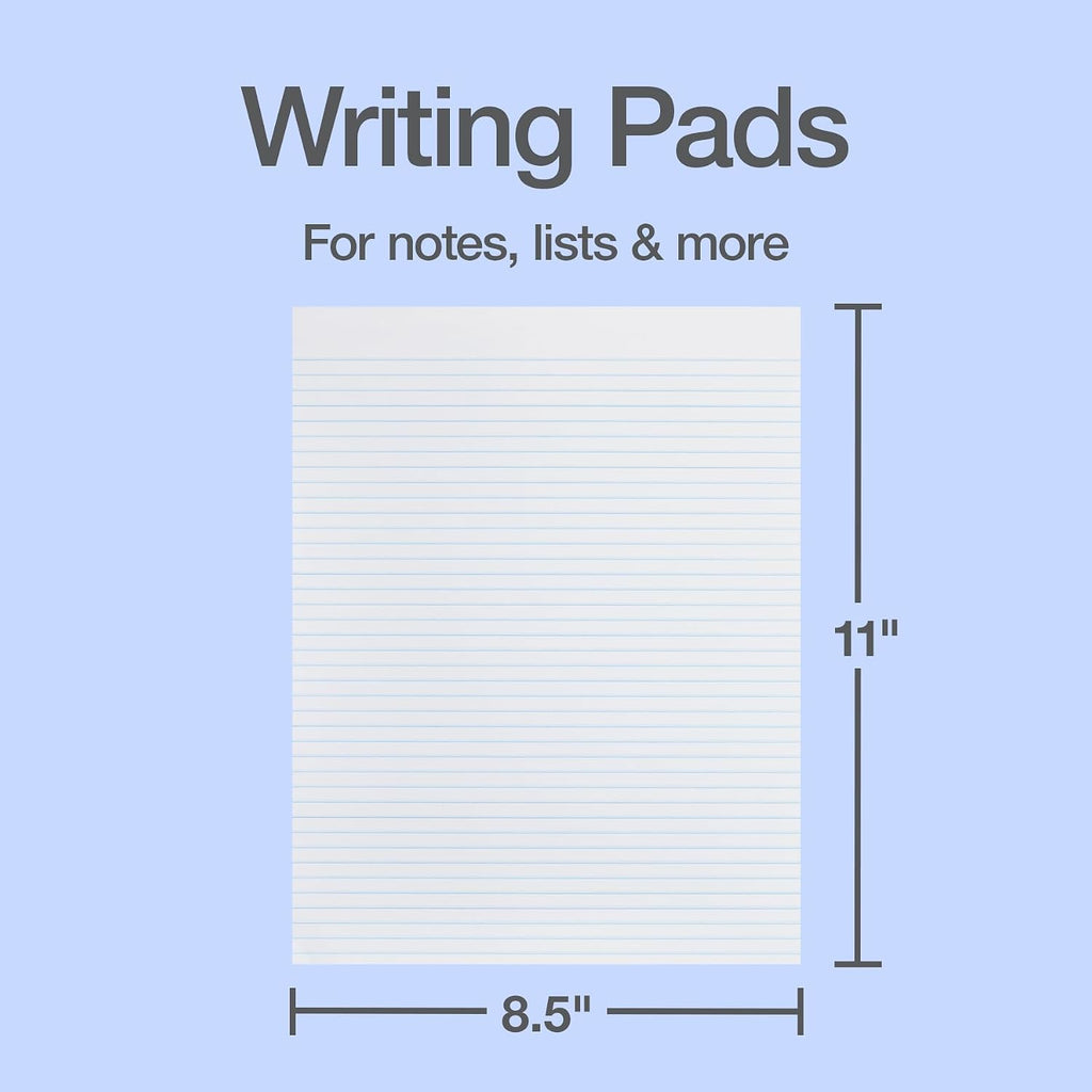 Ampad Evidence Glue Top Writing Pads, 8-1/2 x 11 Pads, Narrow Rule, White, 50 Sheets