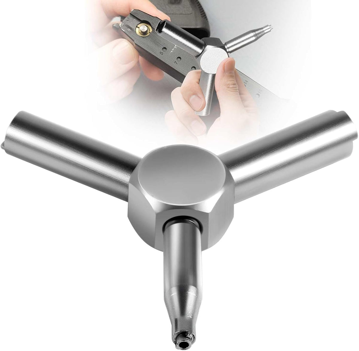 Airsoft Valve Key Tool 3 in 1, Stainless Steel GBB Magazine Valve Wrench
