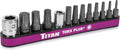 Titan 16099 13-Piece Torx Plus Bit Set, Includes Sizes TP8 to TP55 plus 1/4" & 3/8" Bit