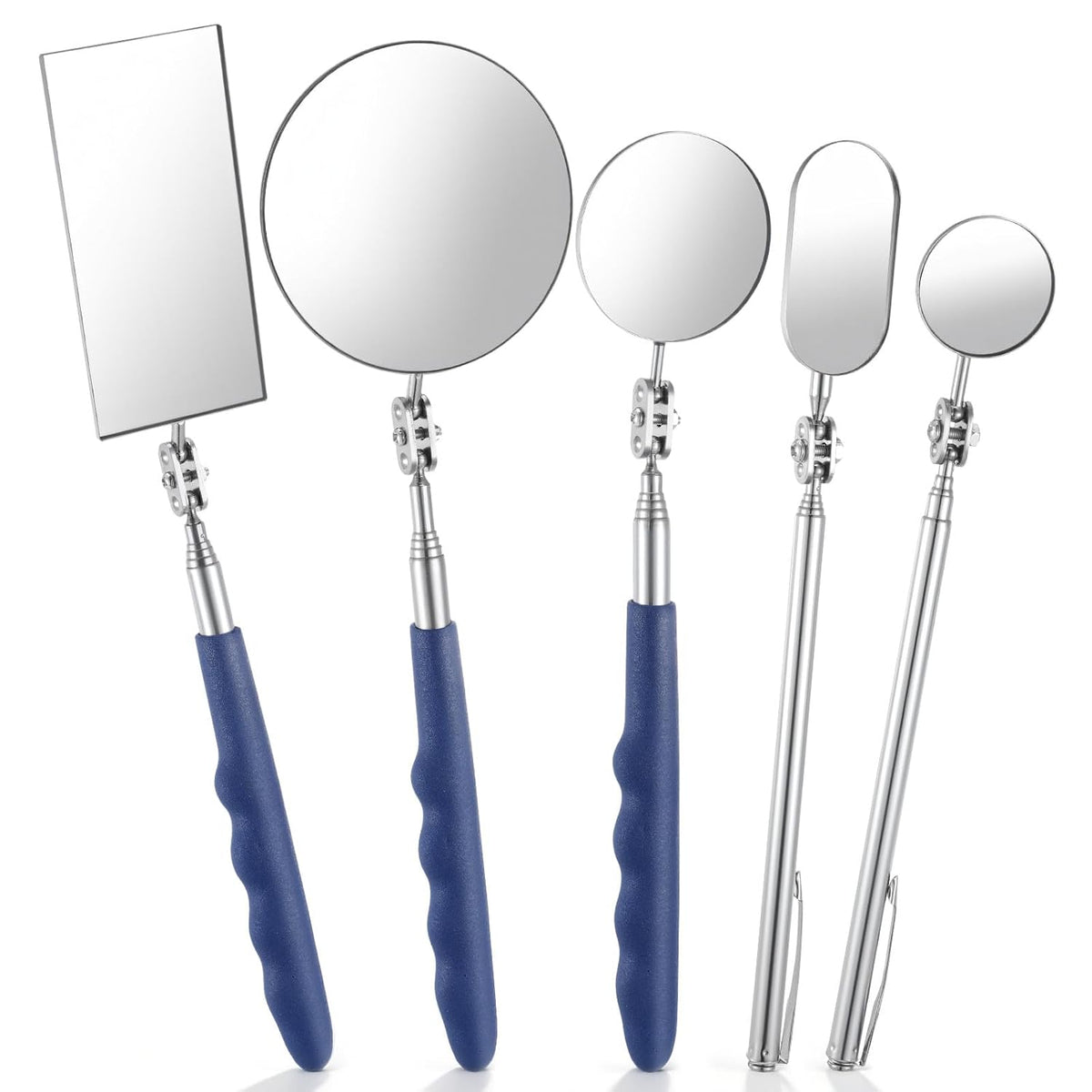5 Pcs Telescoping Inspection Mirror Set, Flexible Inspection Mirror Tool