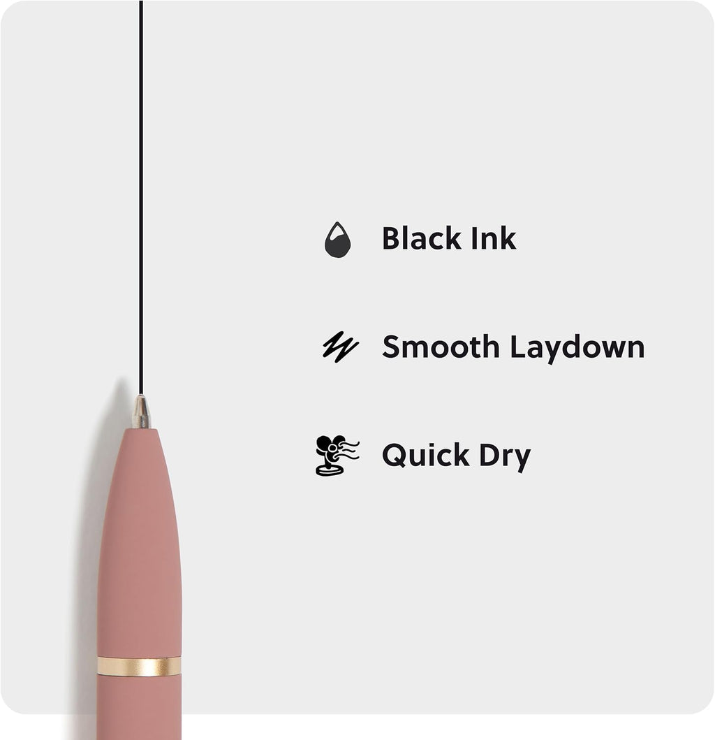 U Brands Ballpoint Pens, 4 Pack, Bold 1.0 mm Point Black Ink, Atlantis Hue