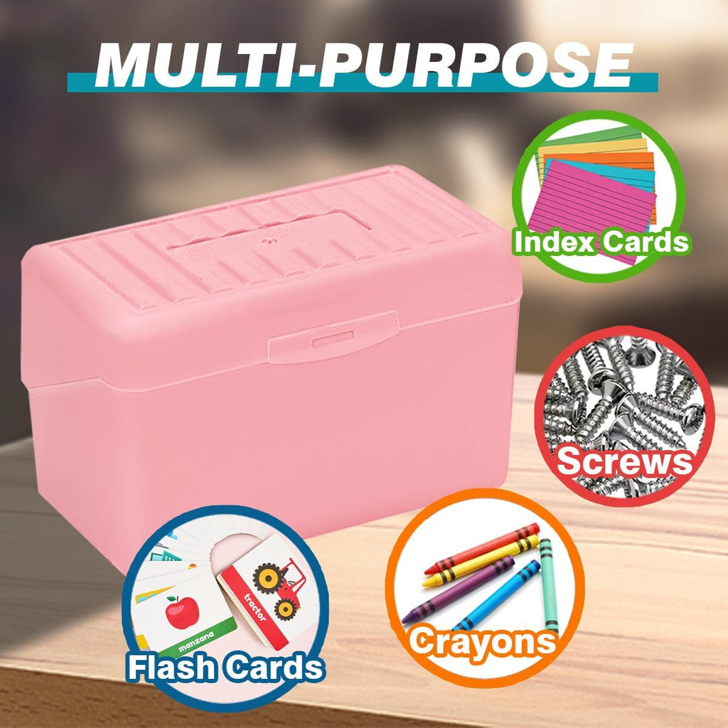 H4D Index Card Holder 3x5, Index Card Box Organizer, 3 Pack, Pastel Colors