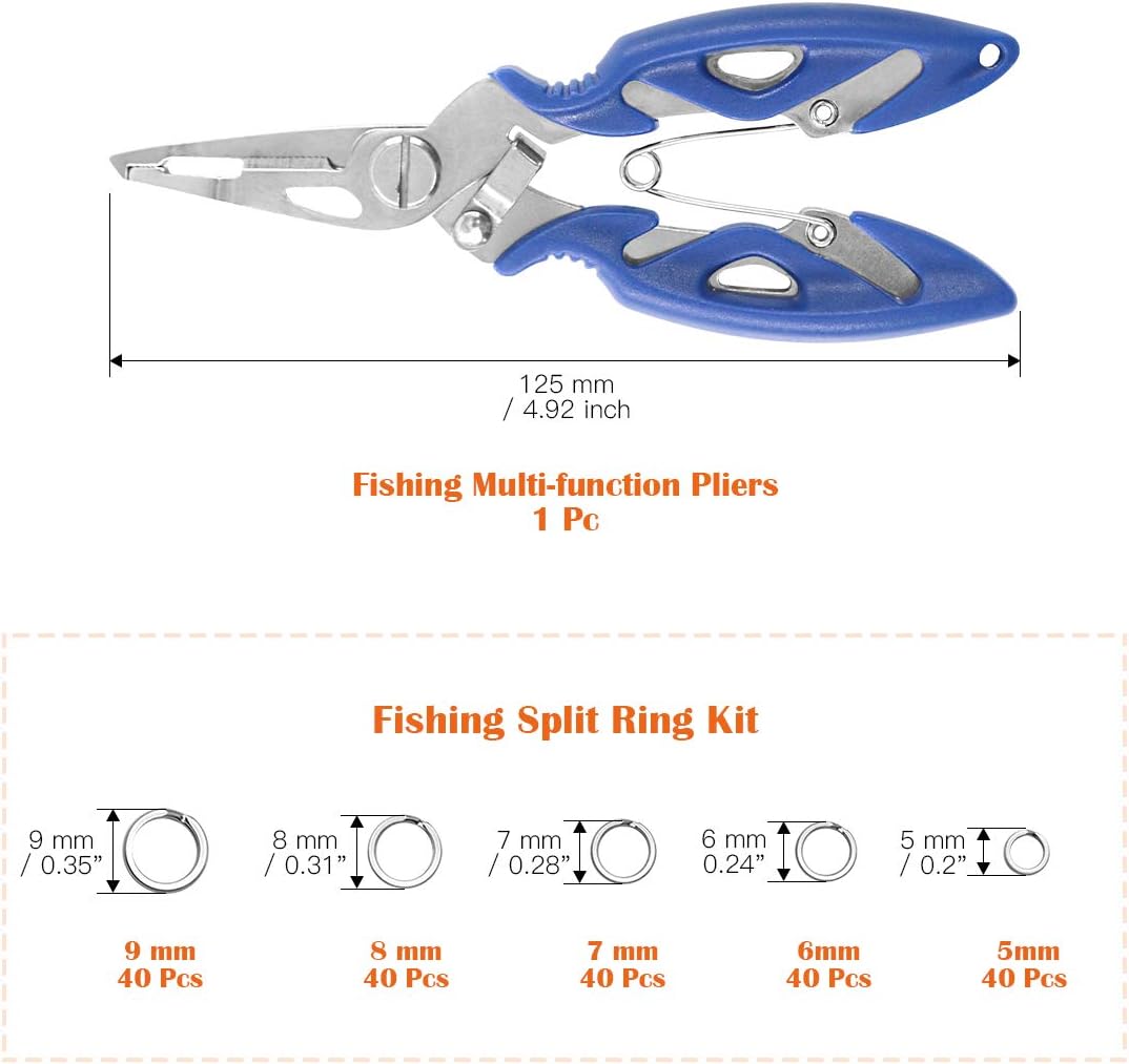 201 Pcs Stainless Steel Fishing Split Rings 5 Sizes Double High Strength Lure Tackle