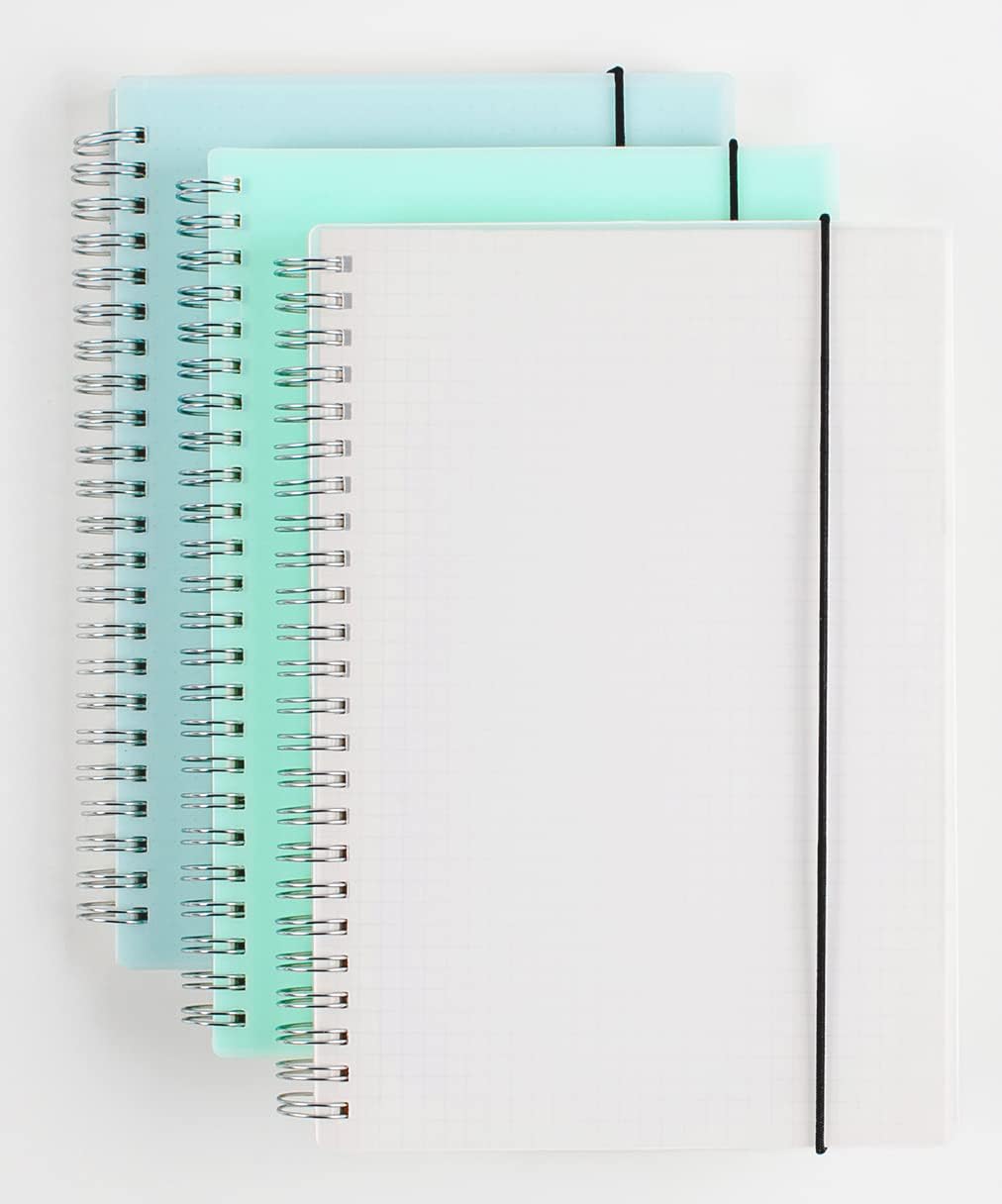 3 Pack A5 Spiral Graph Notebook with 120gsm Thick Paper