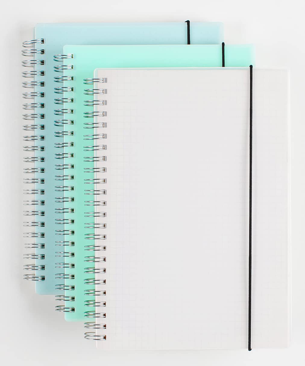 3 Pack A5 Spiral Graph Notebook with 120gsm Thick Paper