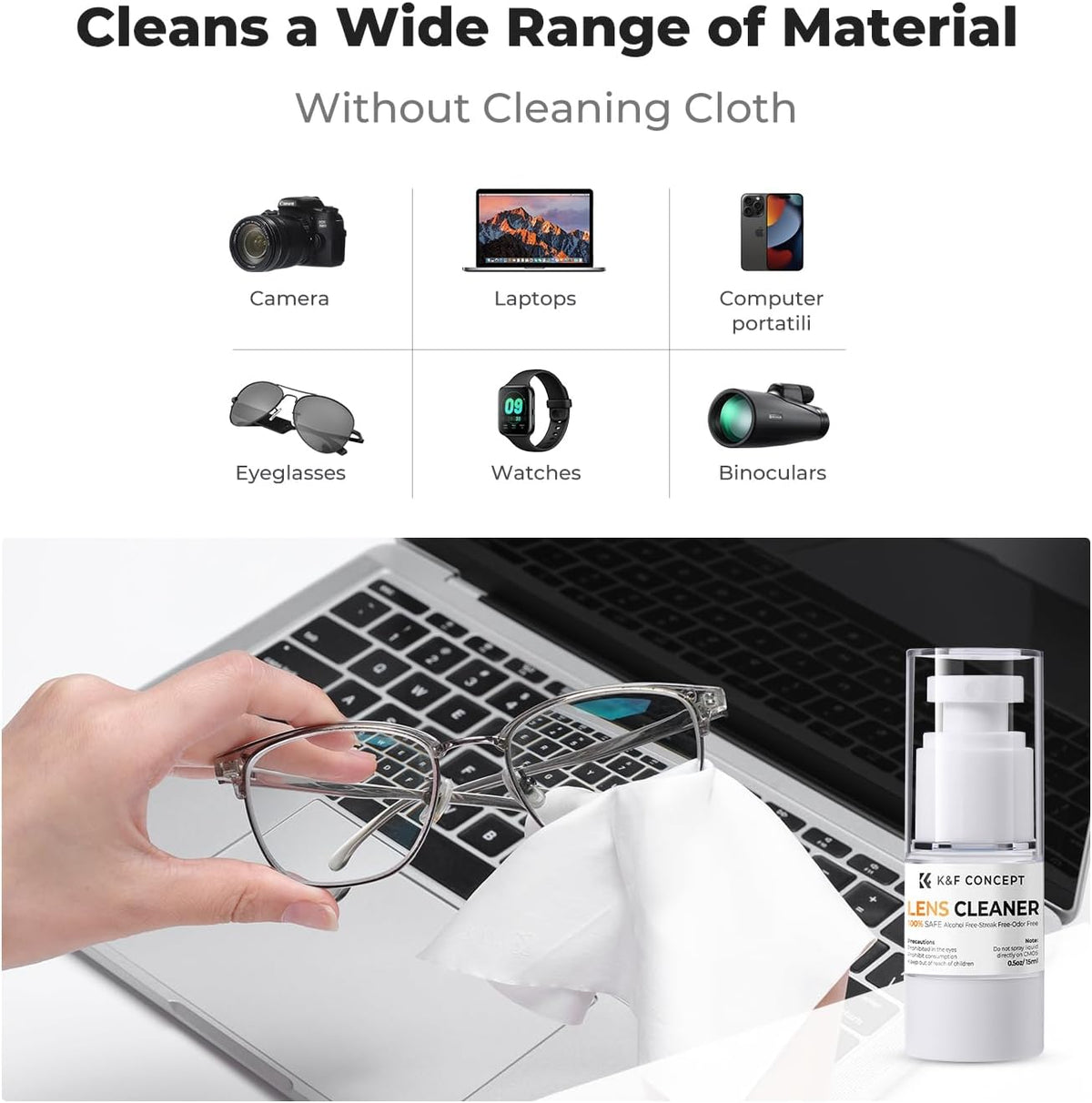K&F CONCEPT Spray and Lens Cleaner Care Kit, Camera Lens Cleaner