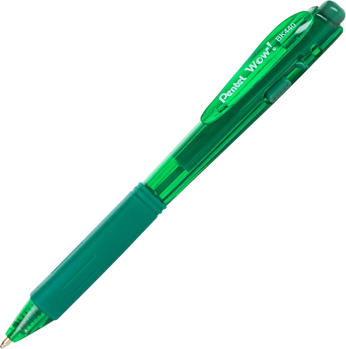 Pentel Wow! Retractable Ballpoint Pens, (1.0mm), Medium Line, Green Ink