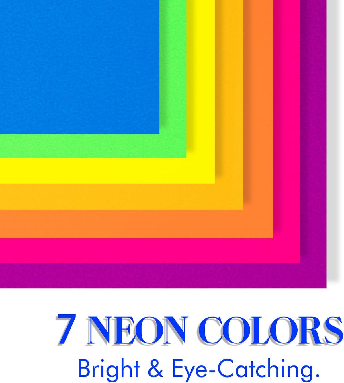 Index Cards 301-Count 3x5 Inch,178GSM Heavyweight Set of 7 Fluorescent Colors Paper