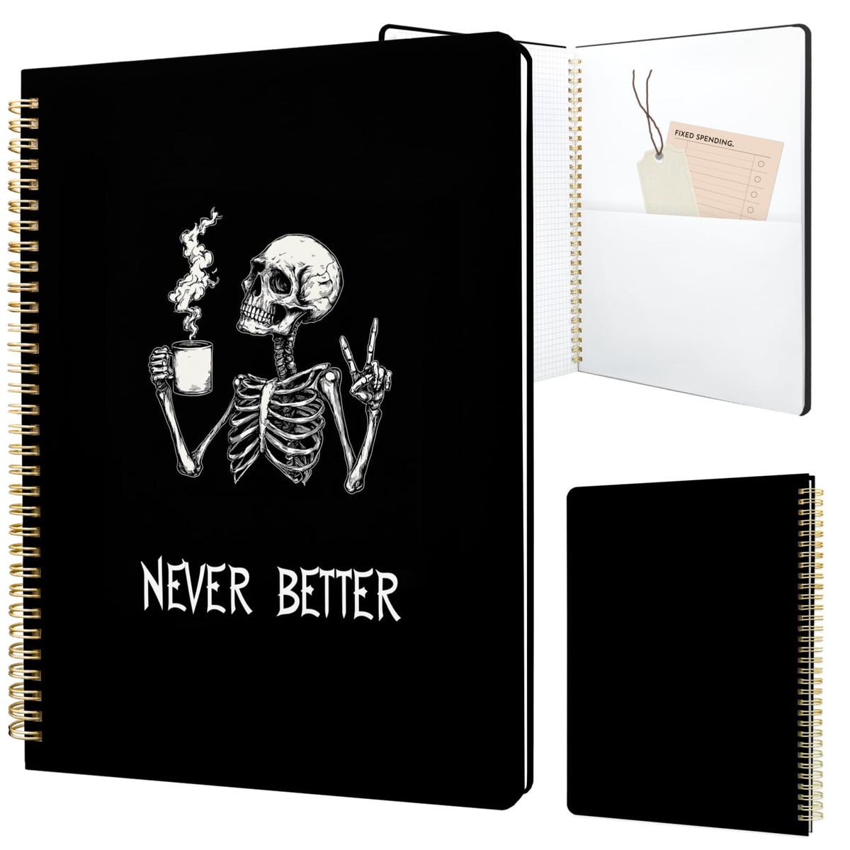 Cute Spiral Notebook 8.5 x 11 Graph Paper Journal A4, Plant Flower