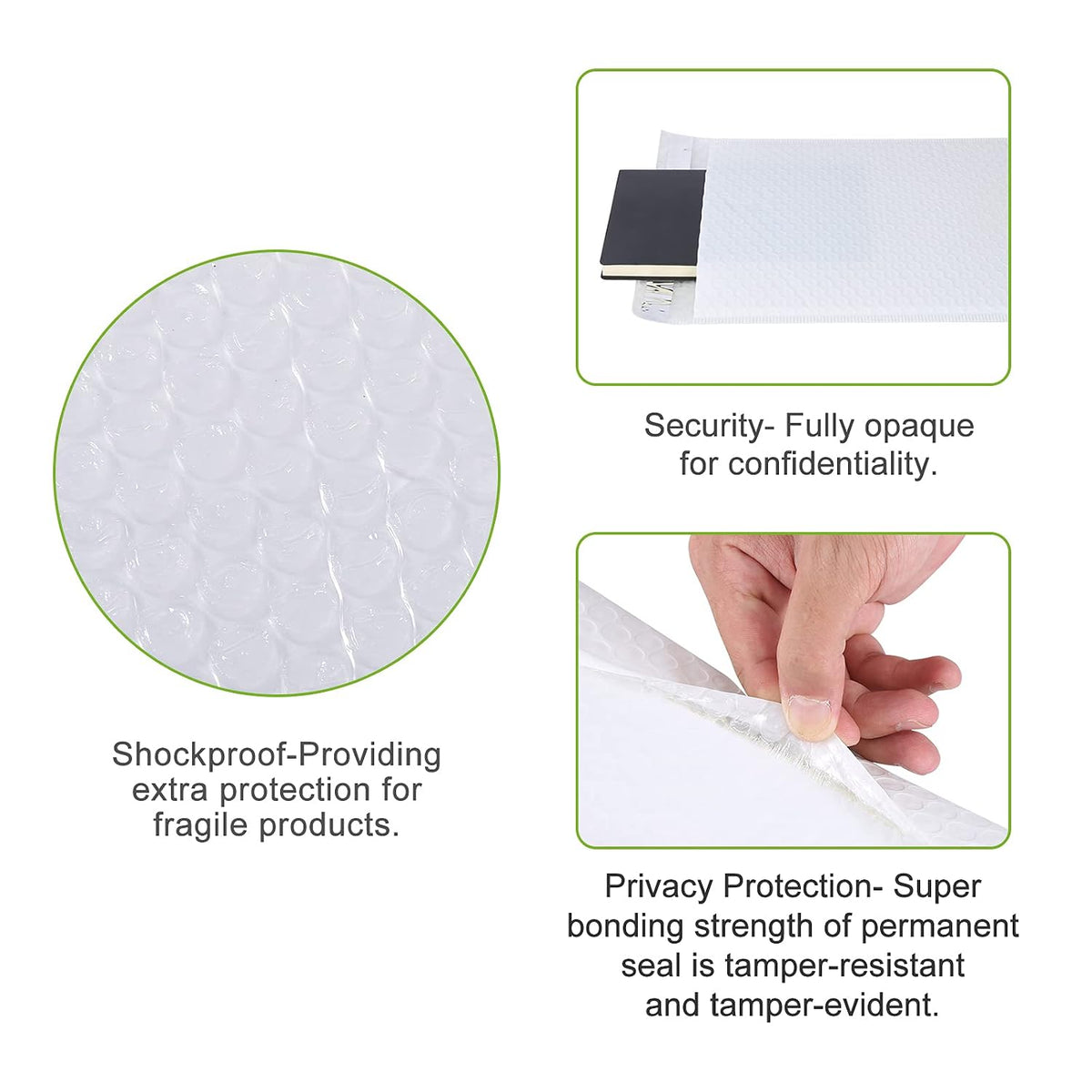 #0 7x9 Inch Poly Bubble Mailers, Padded Envelopes Bags with Peel and Seal for CD, Gift